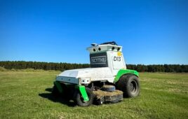 a robot lawnmower from Scythe Robotics