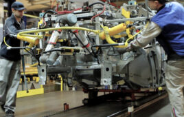 UR cobots at the Peugeot assembly plant in France.